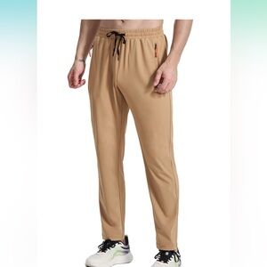 Pausel Men's Size Large Joggers Pants w/ Zipper Pockets Stretch Sweatpants